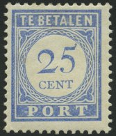 PORTOMARKEN P 55 *, 1916, 25 C. Mattultramarin, Falzrest, Pracht, Mi. 75.- - Impuestos