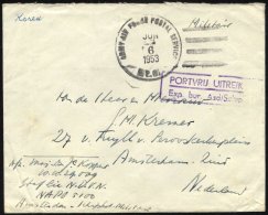 NIEDERLANDE 1953, US-Feldpoststempel ARMY AIR FORCE POSTAL SERVICE/A.P.O. Auf Feldpostbrief Aus Korea In Die Niederlande - Holanda