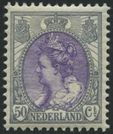 NIEDERLANDE 80A *, 1914, 50 C. Grau/violett, Gezähnt K 121/2, Falzrest, Pracht, Mi. 80.- - Paesi Bassi