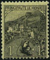 MONACO 32 *, 1919, 1 Fr. Schwarz Auf Gelb, Falzrest, üblich Gezähnt Pracht, Signiert, Mi. 450.- - Altri & Non Classificati