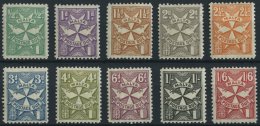 MALTA P 11-20 *, 1925, Malteserkreuz, Falzrest, Prachtsatz - Malte