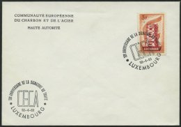 LUXEMBURG 556 BRIEF, 1956, 3 Fr. Europa Mit Sonderstempel Auf Umschlag, Pracht - Dienst