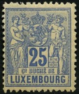 LUXEMBURG 52D *, 1882, 25 C. Blau, Falzreste, Pracht, Mi. 120.- - Officials