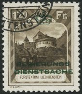 DIENSTMARKEN D 8A O, 1932, 1.20 Fr. Burg Vaduz, Gezähnt L 101/2, Pracht, Signiert Zumstein, Mi. 580.- - Oficial