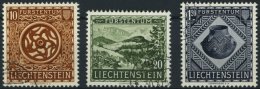 LIECHTENSTEIN 319-21 O, 1953, Landesmuseum, Prachtsatz, Mi. 90.- - Other & Unclassified