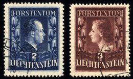 LIECHTENSTEIN 304/5A O, 1951, Fürstenpaar, Gezähnt L 121/2:12, Pracht, Mi. 200.- - Andere & Zonder Classificatie