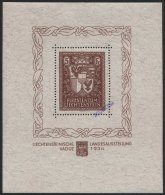 LIECHTENSTEIN Bl. 1SP *, 1934, Block Landesausstellung Mit Blauem Handstempel MUSTER, Feinst, R!, Fotoattest Marxer, Mi. - Other & Unclassified