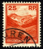 LIECHTENSTEIN 119 O, 1933, 25 Rp. Valünatal Und Naafkopf, Pracht, Mi. 100.- - Andere & Zonder Classificatie