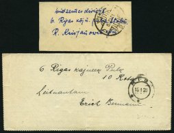 LETTLAND 1919/20, 4 Verschiedene Feldpostbelege, Feinst/Pracht - Letonia