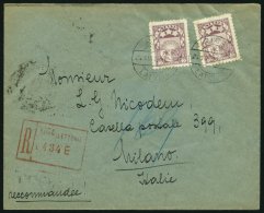 LETTLAND 151 BRIEF, 1940, 40 S. Braunlila, 2x Als Mehrfachfrankatur Auf Einschreibbrief Nach Italien, Pracht - Letonia