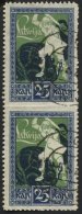 LETTLAND 37UMw O, 1919, 25 Kap. Befreiung Von Kurland Im Senkrechten Paar, Mitte Ungezähnt, Pracht - Lettonie