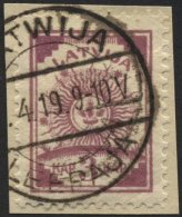 LETTLAND 6A BrfStk, 1919, 3 K. Lila, Gezähnt L 111/2, Prachtbriefstück, Mi. 50.- - Letonia