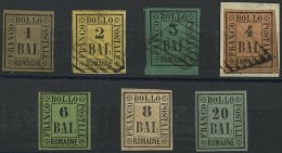 ROMAGNA *,o, BrfStk, 1859, Nr. 2 *, 3 - 5 Gestempelt,Briefstück Und 7 - 9 *, 7 Werte Feinst/Pracht, Diverse Altsign - Romagna