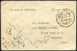 BRITISCHE MILITÄRPOST 1946, Luft-Feldpostbrief Aus Dem Hauptquartier Der Britisch-indischen Truppen In Burma, Prach - Usados