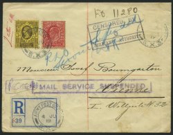 BRITISCHE MILITÄRPOST 1919, Feldpost-Einschreibbrief Vom ARMY POST OFFICE SX 3 Nach Wien, Mit Militärzensur, & - ...-1840 Precursores