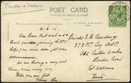 BRITISCHE MILITÄRPOST 127 BRIEF, 1916, 1/2 P. Gelbgrün Mit K1 ARMY POST OFFICE/D 14 Auf Feldpost-Ansichtskarte - Autres & Non Classés