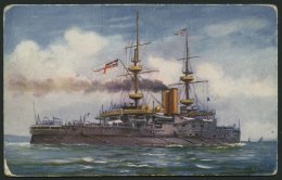 GROSSBRITANNIEN H.M.S. Majestic -Battleship, Farbige Künstlerkarte, Ungebraucht, Feinst - Andere & Zonder Classificatie