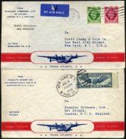 GROSSBRITANNIEN 30.6.1939, Erstflug SOUTHAMPTON-NEW YORK, Mit Boing 314 Yankee-Clipper Geflogen, Hin- Und Rückflug - Oblitérés