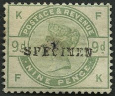 GROSSBRITANNIEN 80SP (*), 1883, 9 P. Dunkelgraugrün, Aufdruck SPECIMEN, Ohne Gummi, Feinst - Oblitérés