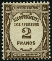 PORTOMARKEN P 66 *, 1931, 2 Fr. Sepia, Falzrest, Pracht - Impuestos