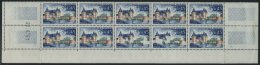 FRANKREICH 1367 **, 1961, 0.45 Fr. Sully-sur-Loire Im Zehnerblock, Dabei 2x Die Abart Weiße Burg (Yvert 1313a), Pr - Other & Unclassified