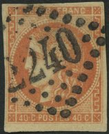FRANKREICH 43c O, 1871, 40 C. Orangegelb, Nummernstempel 2240, Pracht, Fotobefund Von Der Weid, Mi. 220.- - Autres & Non Classés