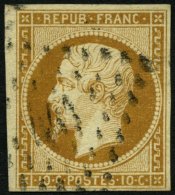 FRANKREICH 8a O, 1852, 10 C. Gelbbraun, Pracht, Mi. 700.- - Other & Unclassified