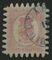 FINNLAND 9Cx O, 1866, 40 P. Rosakarmin, Blauer K1 ULEABORG, Alle Zungen, Kabinett, Fotobefund Schwenson - Usados