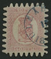 FINNLAND 9Cx O, 1866, 40 P. Rosakarmin, Blauer K1 ULEABORG, Alle Zungen, Kabinett, Fotobefund Schwenson - Used Stamps