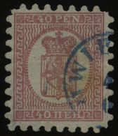 FINNLAND 9Ay O, 1872, 40 P. Rosakarmin, Blauer K1 WIBORG, Alle Zungen, Pracht - Other & Unclassified