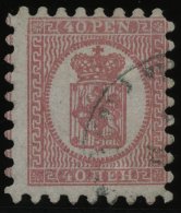 FINNLAND 9Ay O, 1872, 40 P. Rosakarmin (Facit 9C1b), Alle Zungen, Kabinett, Fotobefund Schwenson - Otros & Sin Clasificación