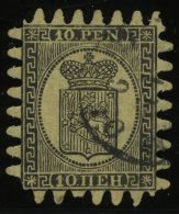 FINNLAND 7Bx O, 1866, 10 P. Schwarz Auf Gestreiftem Sämischem Papier, Eine Verkürzte Zunge, Pracht - Other & Unclassified