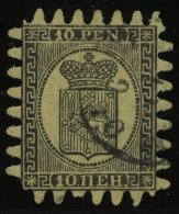 FINNLAND 7Bx O, 1866, 10 P. Schwarz Auf Gestreiftem Sämischem Papier, Eine Verkürzte Zunge, Pracht - Altri & Non Classificati