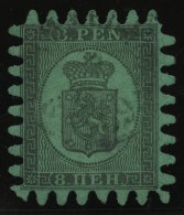 FINNLAND 6Cx O, 1867, 8 P. Schwarz Auf Grün, Praktisch Alle Zungen, Pracht - Otros & Sin Clasificación