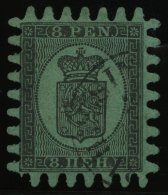 FINNLAND 6Cx O, 1867, 8 P. Schwarz Auf Grün, Alle Zungen, Pracht - Other & Unclassified