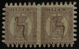 FINNLAND 5Cy Paar ~ , 1871, 5 P. Braunlila Auf Blaulila Im Waagerechten Paar, Federzugentwertung, Alle Zungen, Pracht - Other & Unclassified