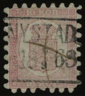 FINNLAND 4A O, 1860, 10 K. Rosakarmin Auf Rosa, R2 NYSTAD Und Federkreuz, Fast Alle Zungen Vollständig, Pracht, Gep - Autres & Non Classés