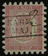 FINNLAND 4A O, 1860, 10 K. Rosakarmin Auf Rosa, R2 KARIS Und Handschriftlich 2, Alle Zungen, Pracht - Autres & Non Classés