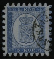 FINNLAND 3B O, 1865, 5 K. Blau Auf Graublau (Facit 3C2a), Seltener K1 MÄNTSÄLÄ (R5), Alle Zungen, Kabinet - Other & Unclassified