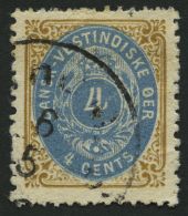 DÄNISCH-WESTINDIEN 18II O, 1901, 4 C. Braun/blau, Rahmen Kopfstehend, Rauhe Zähnung, Pracht, Mi. 300.- - Danish West Indies