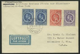 ERSTFLÜGE 17.9.1946, Kopenhagen-Prestwick-New York, Prachtbrief - Other & Unclassified