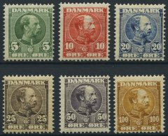 DÄNEMARK 47-52 *, 1904, König Christian IX, Falzreste, Prachtsatz, Mi. 120.- - Used Stamps