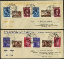 BELGIEN 781-89I,II BRIEF, 18.5.1947, COMMEMORATIVE FLIGHT, Brüssel-New York, 3 Verschiedene Flugpostbelege, Pracht, - België