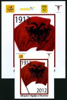 ALBANIEN 3411-14 **, 2012, Unabhängigkeit Im Markenheftchen, Dazu Sonderheft Mit Albanien Nr. 3412, Kosovo Nr. 237 - Albanië