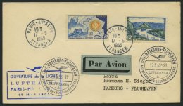 DEUTSCHE LUFTHANSA 33 BRIEF, 17.5.1955, Paris-Hamburg, Prachtbrief - Usati