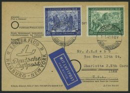 ERST-UND ERÖFFNUNGSFLÜGE 2304 BRIEF, 1.5.48, Hamburg-New York, Flugbestätigungsstempel In Schwarz (Gef&au - Storia Postale