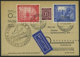 ERST-UND ERÖFFNUNGSFLÜGE 2302 BRIEF, 1.5.48, Hamburg-Kopenhagen, Flugbestätigungsstempel In Schwarz (Gef& - Storia Postale