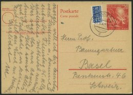 GANZSACHEN PSo 2 BRIEF, 1949, 20 Pf. Bundestag, Bedarfskarte In Die Schweiz, Pracht, Mi. 150.- - Colecciones