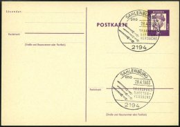 GANZSACHEN P 73 BRIEF, 1962, 8 Pf. Gutenberg, Postkarte In Grotesk-Schrift, Leer Gestempelt Mit Sonderstempel SAHLENBURG - Colecciones