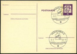 GANZSACHEN P 73 BRIEF, 1962, 8 Pf. Gutenberg, Postkarte In Grotesk-Schrift, Leer Gestempelt Mit Sonderstempel MÜNCH - Collezioni